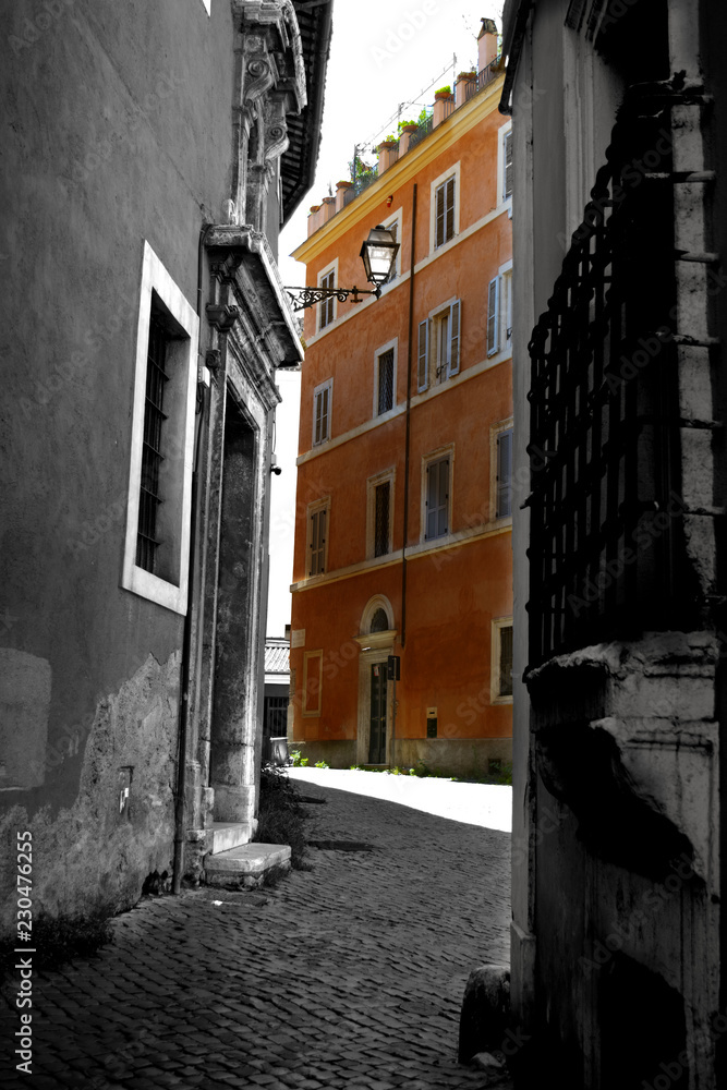 alley of historical centre of Rome