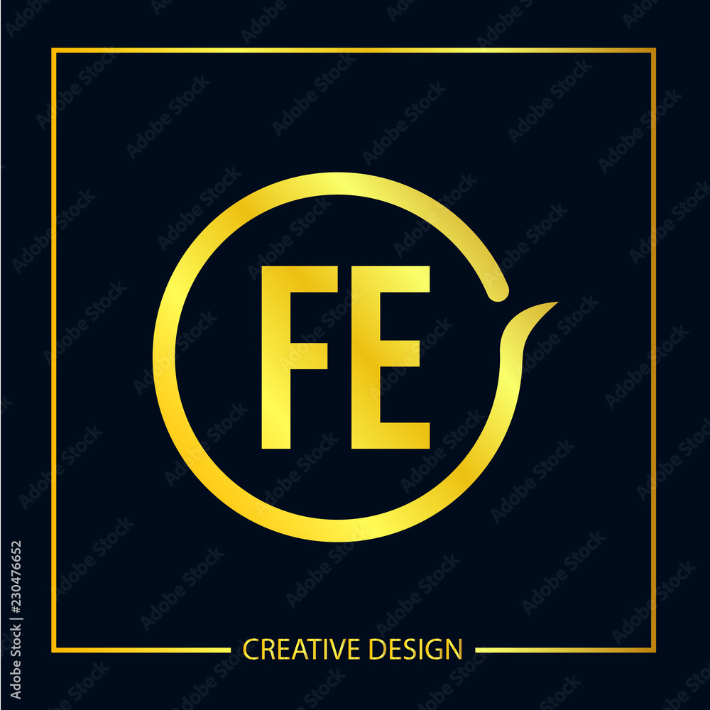 Fototapeta premium Initial FE Letter Logo Template Design