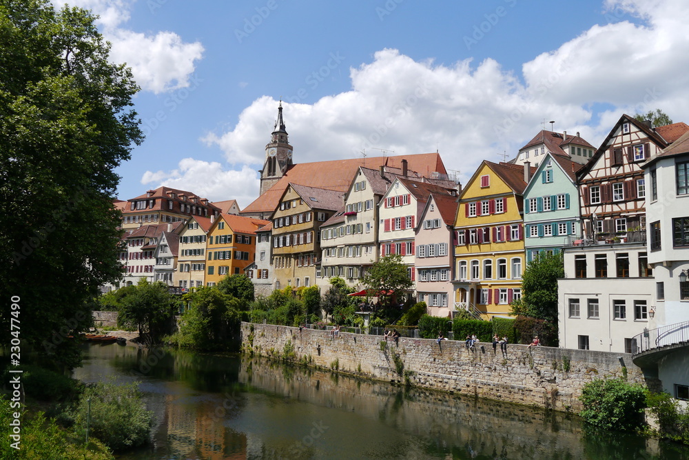 Panorama am Neckar in Tübingen