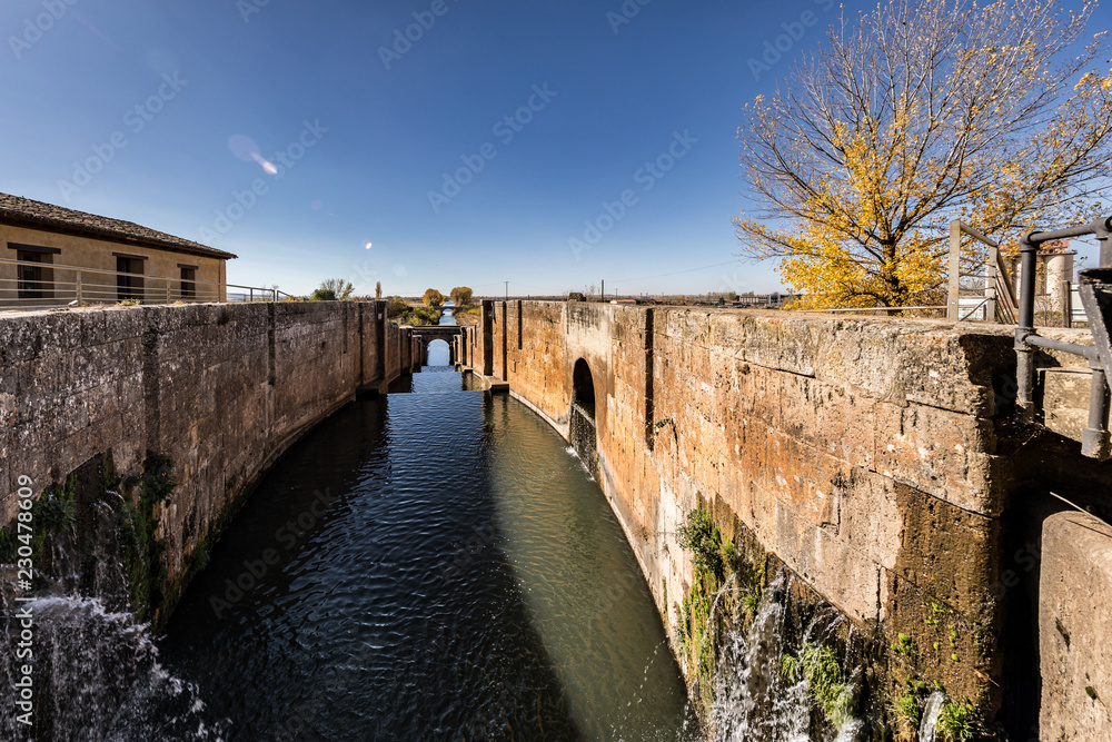 The Canal of Castile. Palencia, Spain.