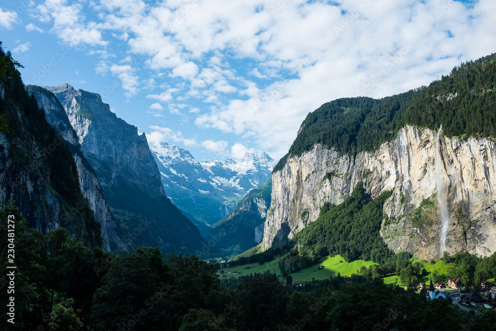 Overlooking the Lauterbrunnen Valley in Switzerland