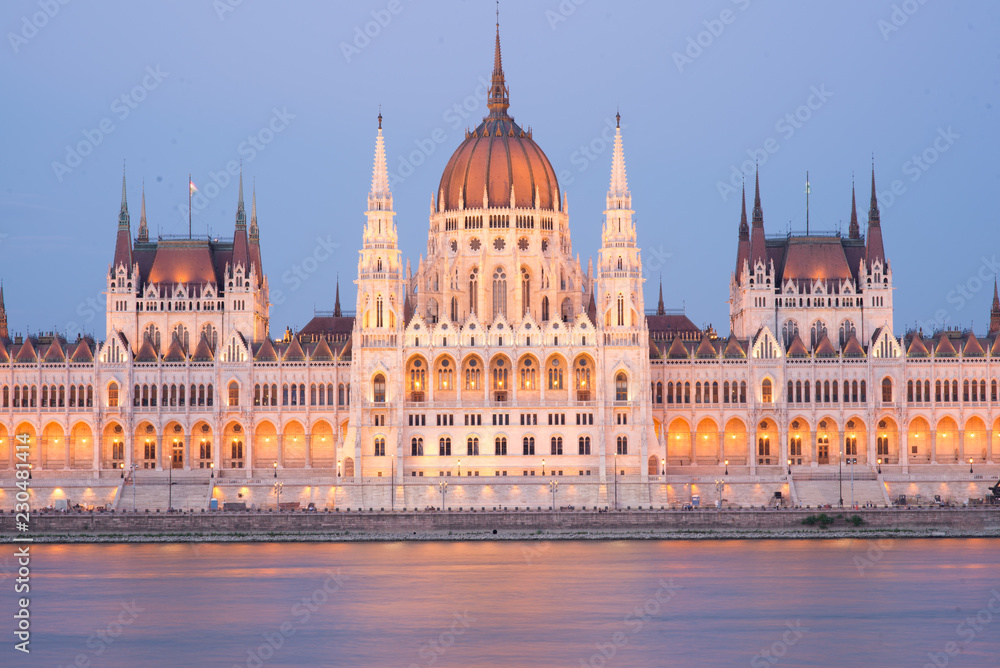 Budapest parliament by night