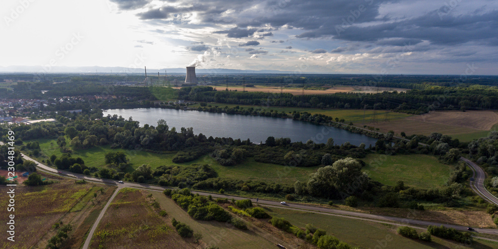 aerial view of countryside