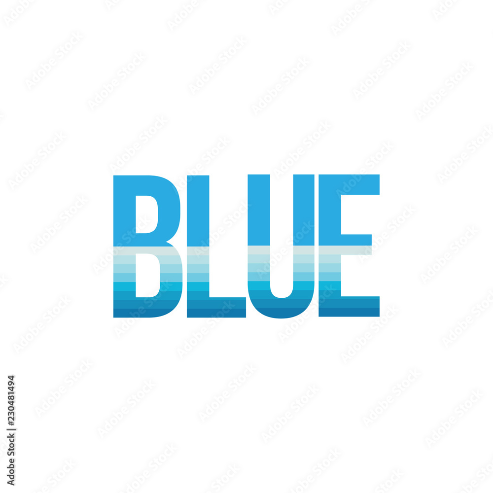 BLUE word with sea wave logo