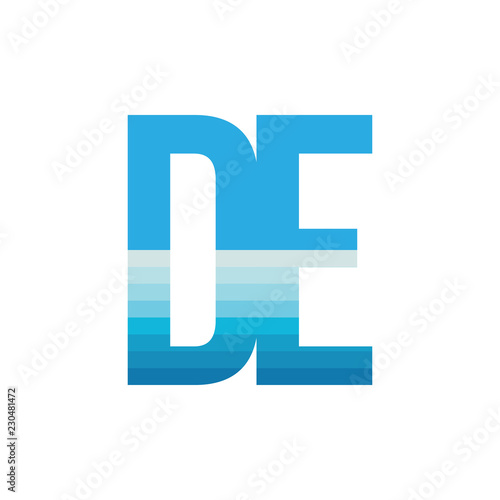 DE letter with sea wave logo