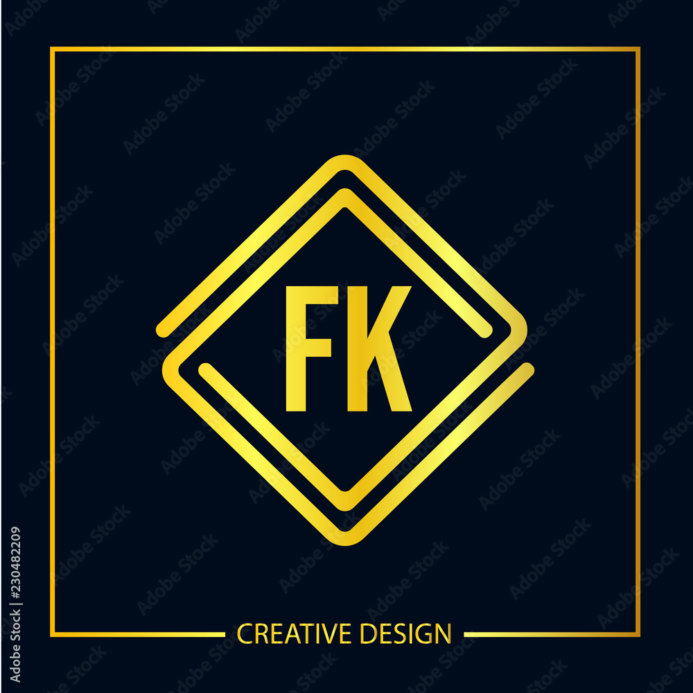 Initial FK Letter Logo Template Design Initial FK Letter Logo Template Design