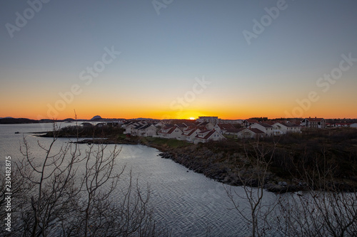 Autumn sunset from Skarsåsen in Bronnousund, Northern Norway