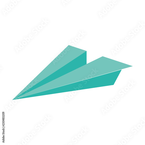 Papierflugzeug - mint, grün - Vektor