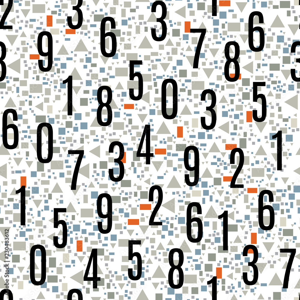 Seamless Pattern with the Numbers Seamless Pattern with the Numbers