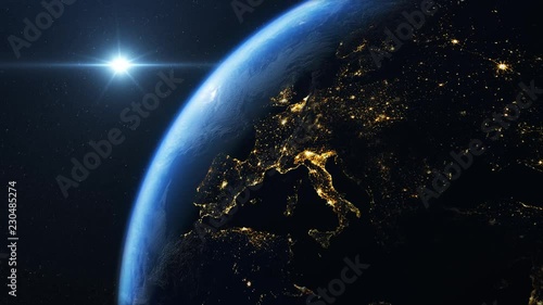 Planet earth and Europe seen from space photo