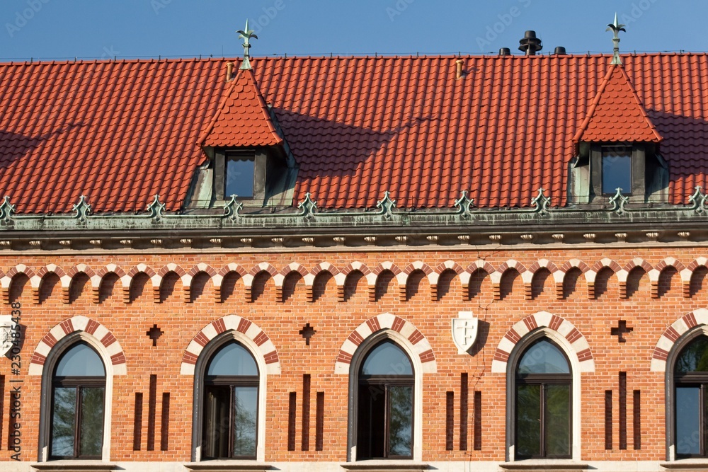 red roof of historical building