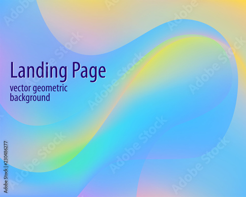 Abstract flyer design with colorful landing page gradient background. Liquid color background design. Gradient background.