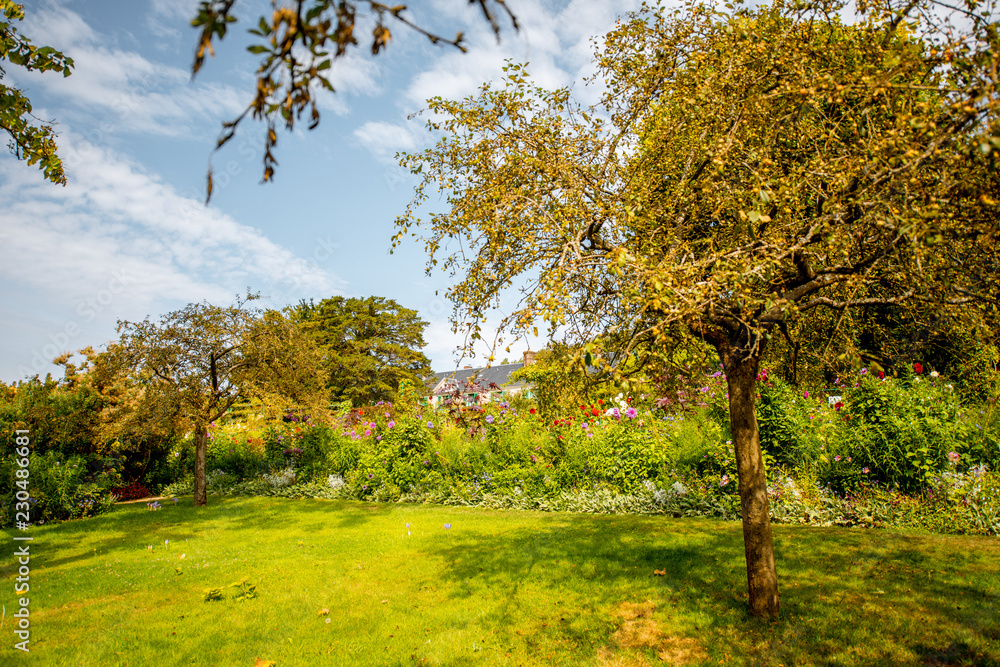Landscape view on the beautiful Claud Monet's garden, famous french impressionist painter in Giverny town in France Landscape view on the beautiful Claud Monet's garden, famous french impressionist painter in Giverny town in France