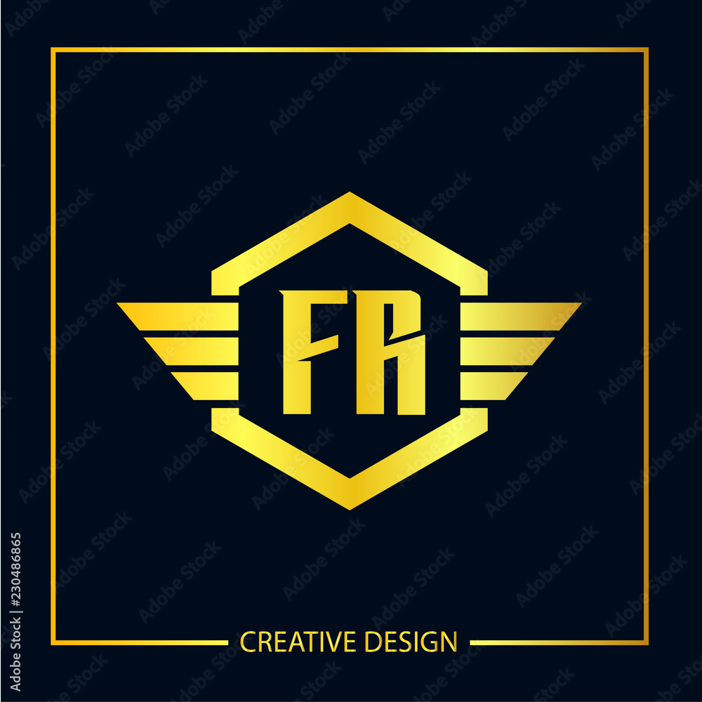 Initial FR Letter Logo Template Design