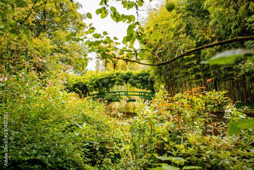 Landscape view on the beautiful Claud Monet s garden  famous french impressionist painter in Giverny town in France