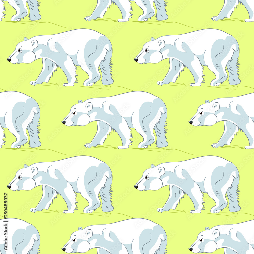 Polar bear seamless pattern. Background with cute polar bear. Polar bear seamless pattern. Background with cute polar bear.