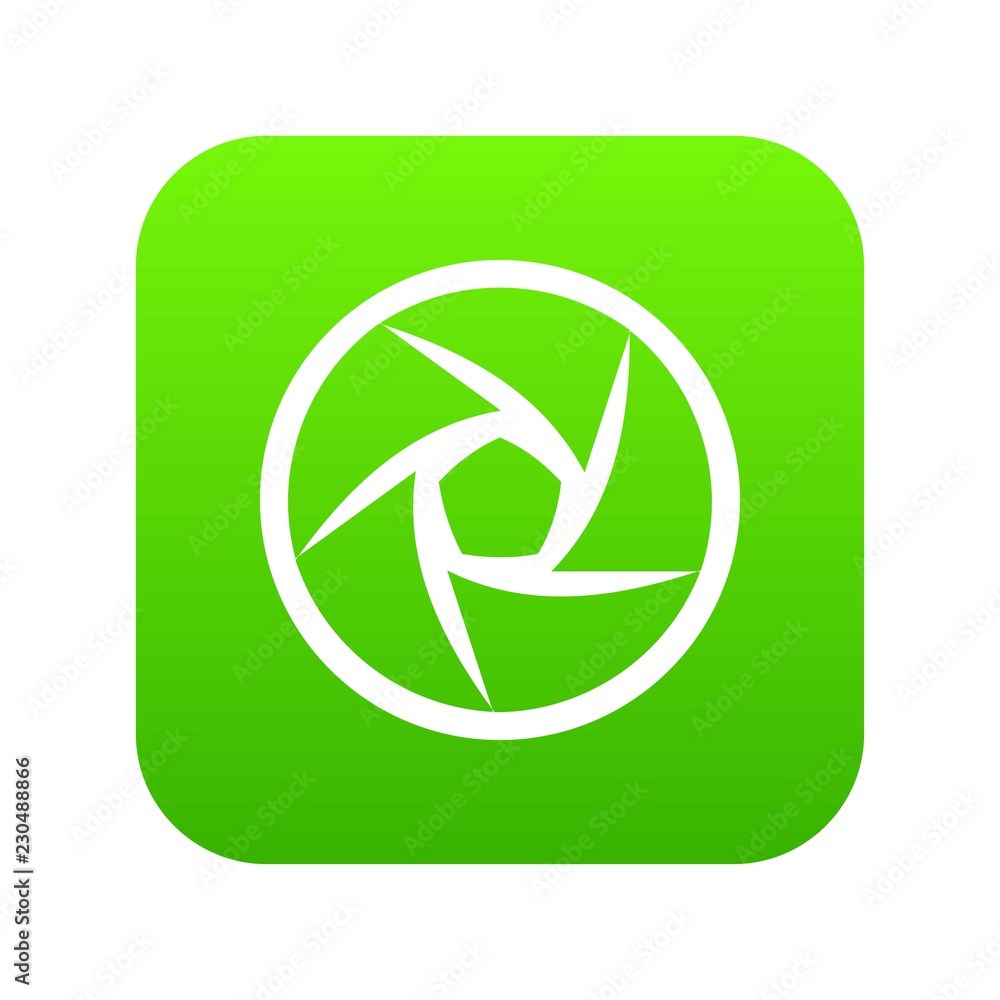 Video objective icon digital green for any design isolated on white vector illustration Video objective icon digital green for any design isolated on white vector illustration