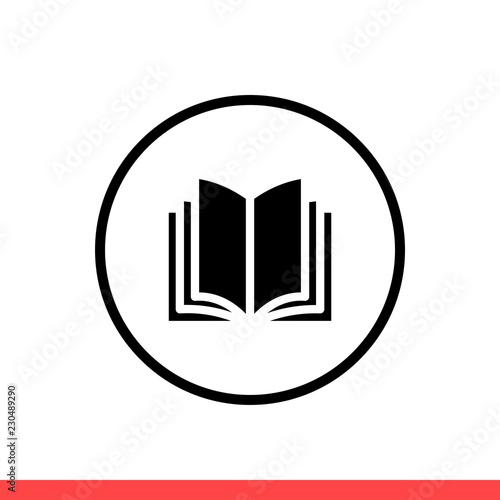 Book vector icon, Modern flat sign isolated on white background