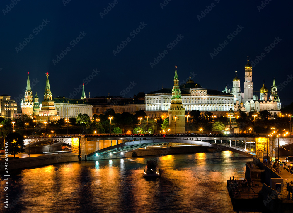 night view of moscow 