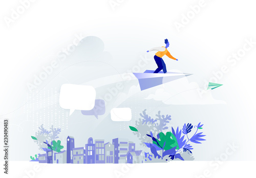 Flying away from downtown