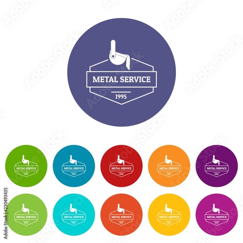 Industry icons color set vector for any web design on white background