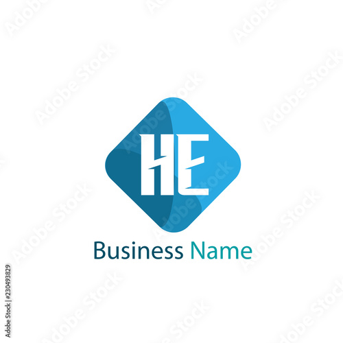 Initial Letter HE Logo Template Design
