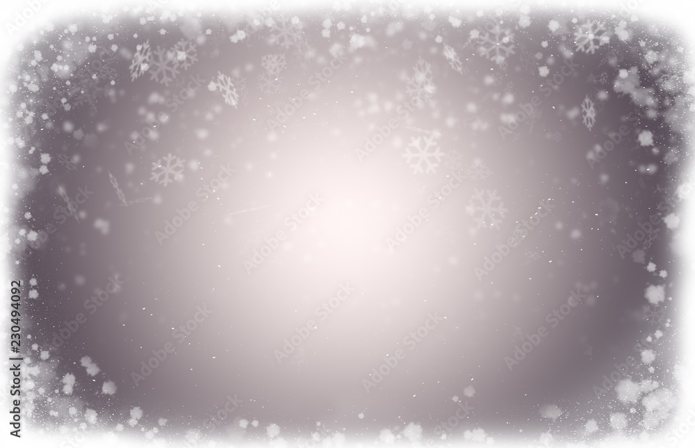 Unfocused Snowy window background, snowing with white background