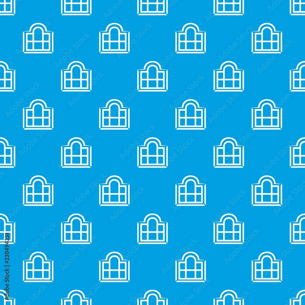 Beautiful window frame pattern vector seamless blue repeat for any use