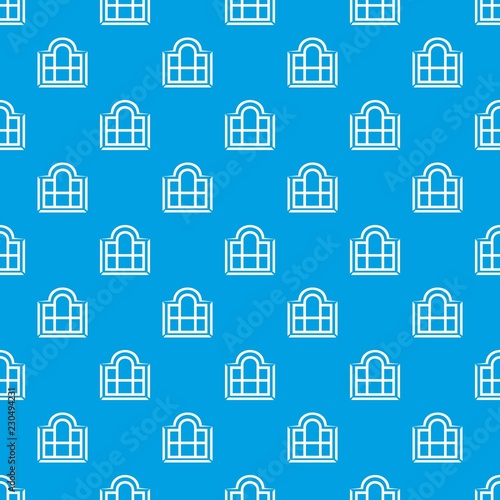 Beautiful window frame pattern vector seamless blue repeat for any use