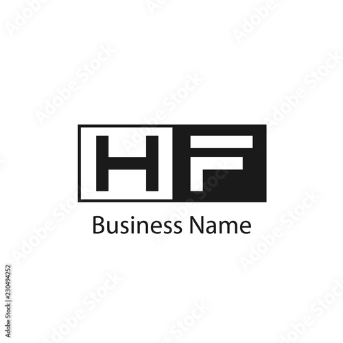 Slika na platnu Initial Letter HF Logo Template Design