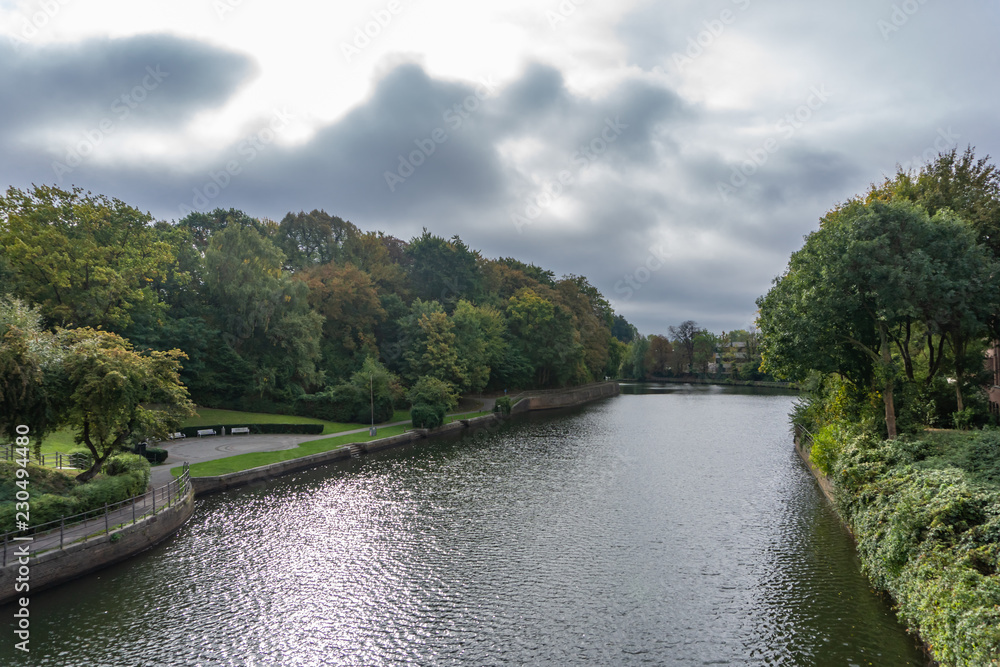 Fototapeta premium The river Trave in Lübeck, Germany