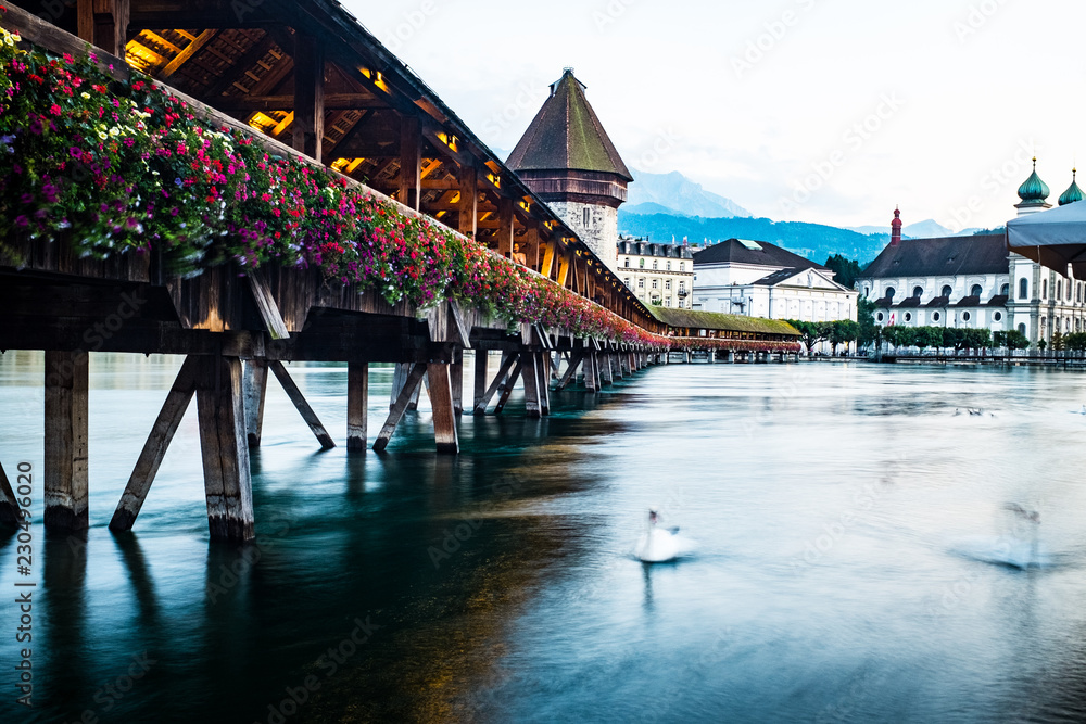 Chapel Bridge in Lucerne Switzerland