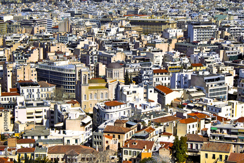 Greece, partial view of Athens city from the Acropolis hill.