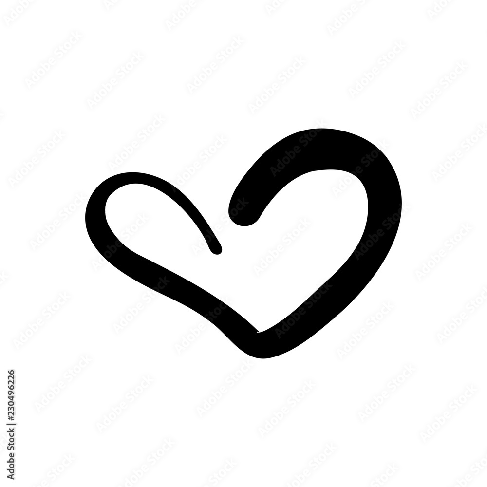 Vector Illustration. Hand drawn heart. Handdrawn rough marker heart isolated on white background. Illustration for your graphic design Vector Illustration. Hand drawn heart. Handdrawn rough marker heart isolated on white background. Illustration for your graphic design
