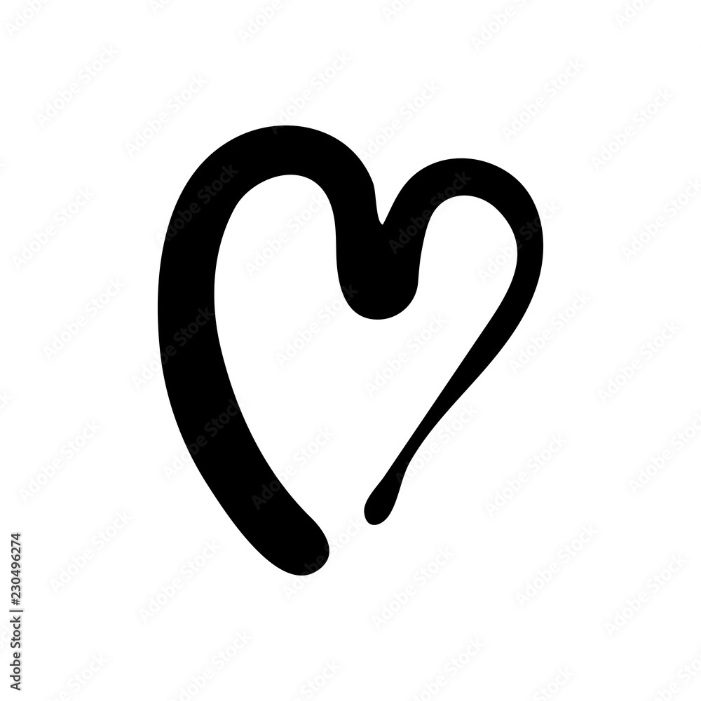 Vector Illustration. Hand drawn heart. Handdrawn rough marker heart isolated on white background. Illustration for your graphic design Vector Illustration. Hand drawn heart. Handdrawn rough marker heart isolated on white background. Illustration for your graphic design