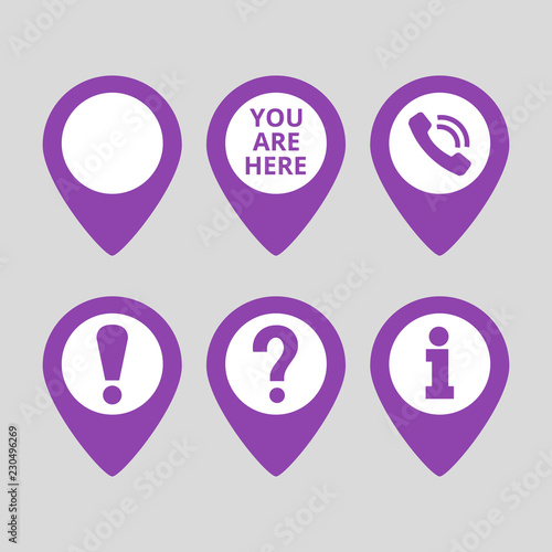 Free Download Map pin location icons set on gray background. - GFXLoad