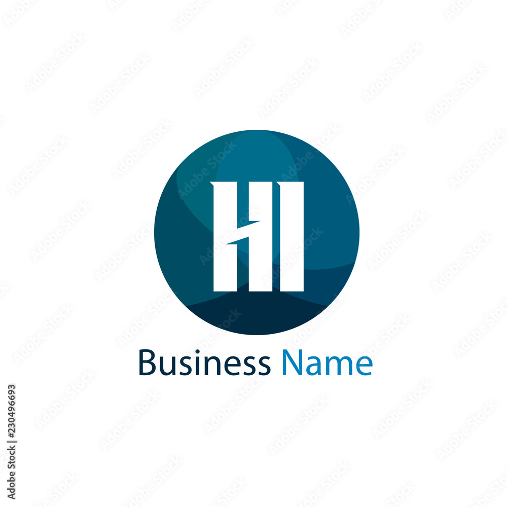 Initial Letter HI Logo Template Design