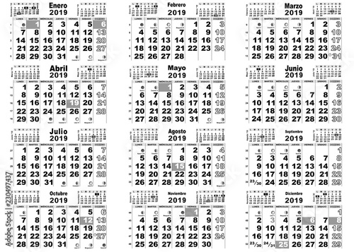 calendario 2019 lunas