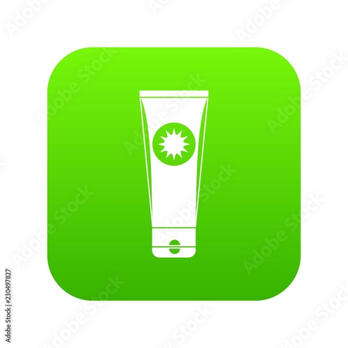 Sunscreen icon digital green for any design isolated on white vector illustration