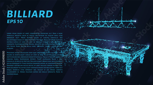 The pool of blue glowing lights. A billiard table of particles.