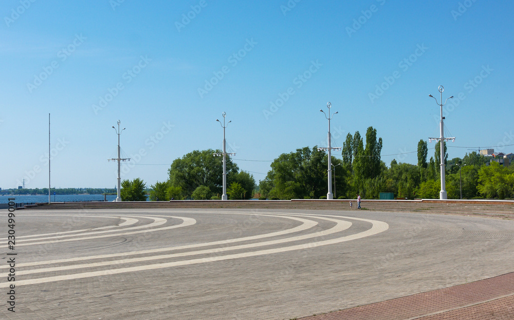 Voronezh, Russia, May 11, 2013: Admiralty Square on Petrovskaya Embankment
