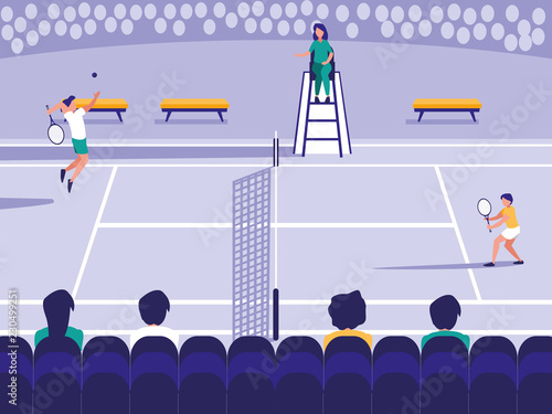 tennis sport court scene