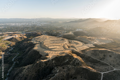 Aerial view of hilltop cons...