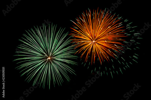 Orange   Green Fireworks