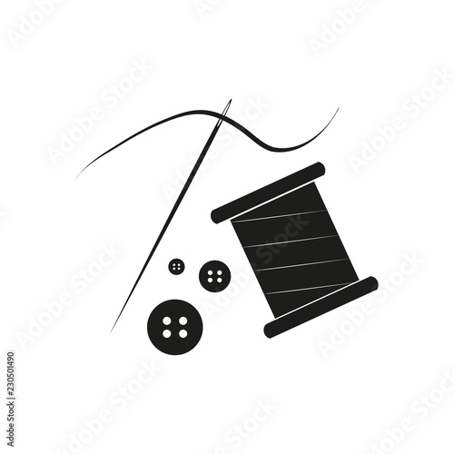 Spool of tread. Vector icon. Hand drawn print. Sketch design