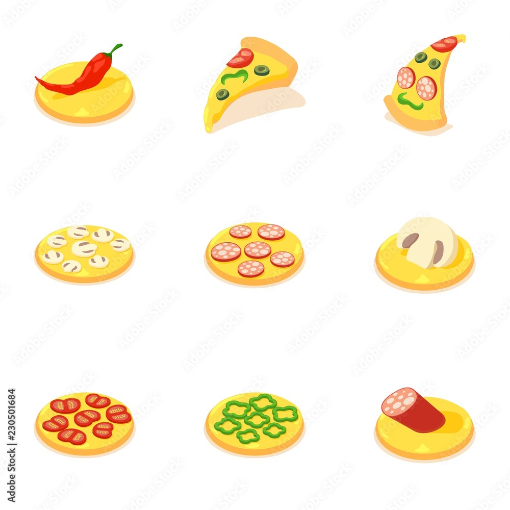Margarita icons set. Isometric set of 9 margarita vector icons for web isolated on white background Margarita icons set. Isometric set of 9 margarita vector icons for web isolated on white background