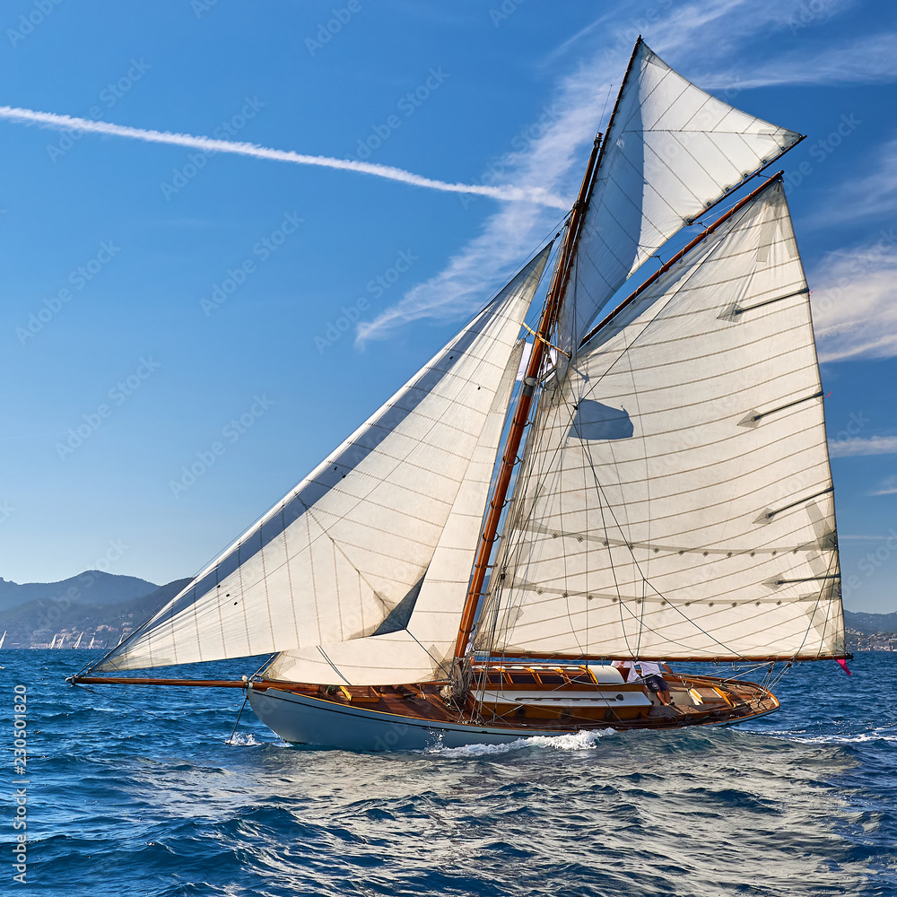 Fototapeta premium Regaty jachtów żaglowych. Żeglarstwo. Żeglarstwo