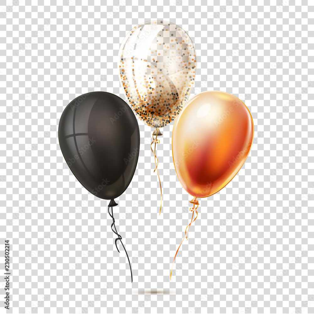 Vector realistic shiny balloons Stock Vector | Adobe Stock