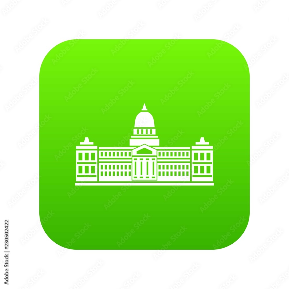 Palace of Congress in Buenos Aires, Argentina icon digital green for any design isolated on white vector illustration