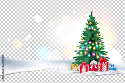 Vector christmas tree, xmas new year design